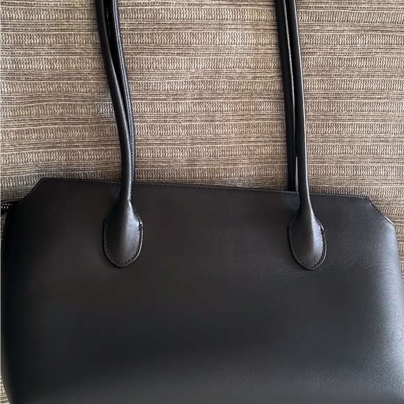 The Row Black Leather Shoulder Bag - Picture 1 of 5